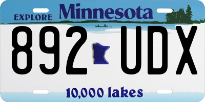 MN license plate 892UDX