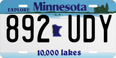MN license plate 892UDY