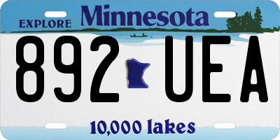 MN license plate 892UEA