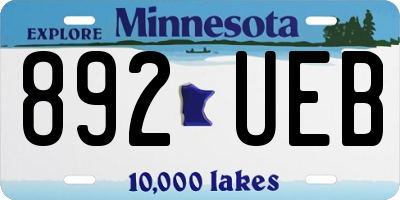 MN license plate 892UEB