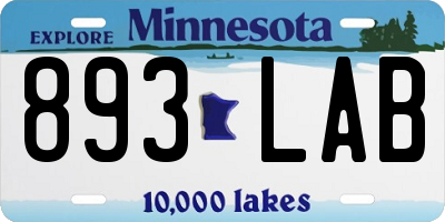 MN license plate 893LAB