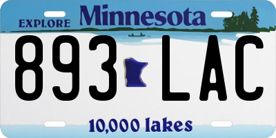 MN license plate 893LAC