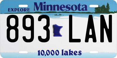 MN license plate 893LAN