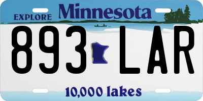 MN license plate 893LAR