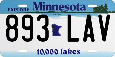 MN license plate 893LAV