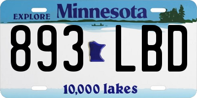 MN license plate 893LBD