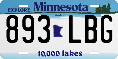 MN license plate 893LBG