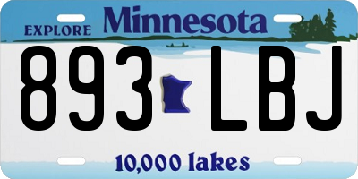 MN license plate 893LBJ