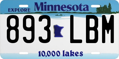 MN license plate 893LBM