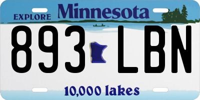 MN license plate 893LBN