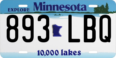MN license plate 893LBQ