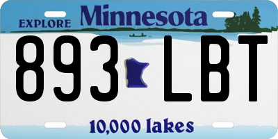 MN license plate 893LBT