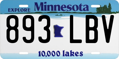MN license plate 893LBV