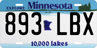 MN license plate 893LBX