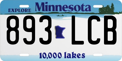 MN license plate 893LCB
