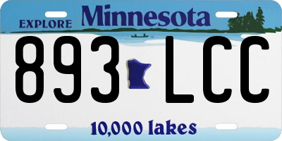 MN license plate 893LCC