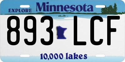 MN license plate 893LCF