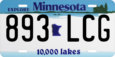 MN license plate 893LCG