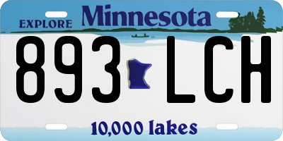 MN license plate 893LCH
