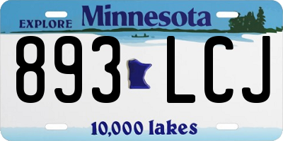 MN license plate 893LCJ