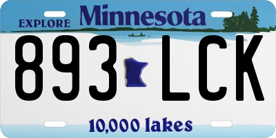 MN license plate 893LCK