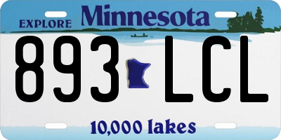 MN license plate 893LCL