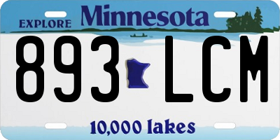 MN license plate 893LCM