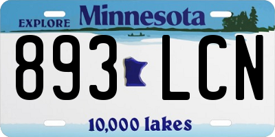 MN license plate 893LCN