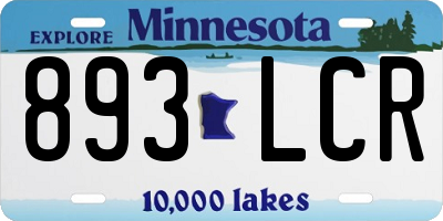 MN license plate 893LCR