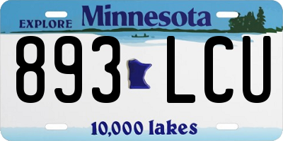 MN license plate 893LCU