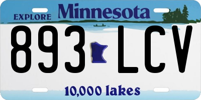 MN license plate 893LCV