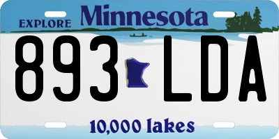MN license plate 893LDA