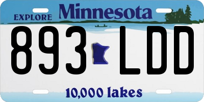 MN license plate 893LDD