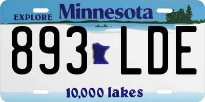 MN license plate 893LDE