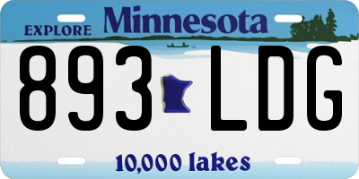 MN license plate 893LDG