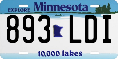 MN license plate 893LDI