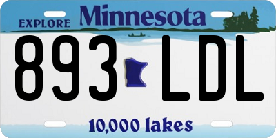 MN license plate 893LDL
