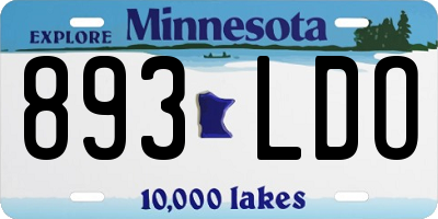 MN license plate 893LDO