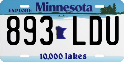 MN license plate 893LDU