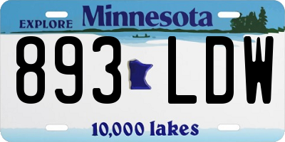 MN license plate 893LDW