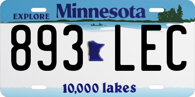 MN license plate 893LEC