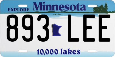 MN license plate 893LEE