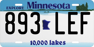 MN license plate 893LEF