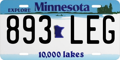 MN license plate 893LEG
