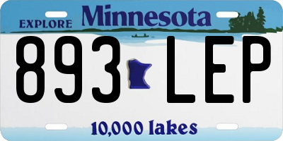 MN license plate 893LEP