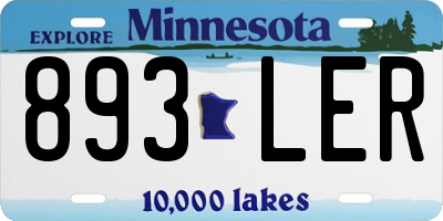 MN license plate 893LER