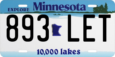 MN license plate 893LET