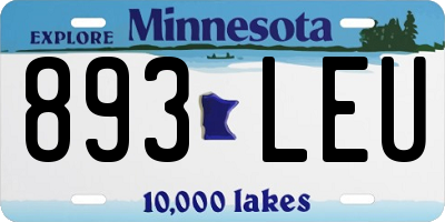 MN license plate 893LEU