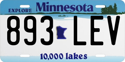 MN license plate 893LEV