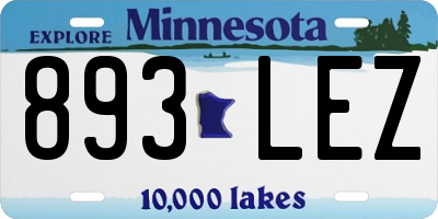 MN license plate 893LEZ